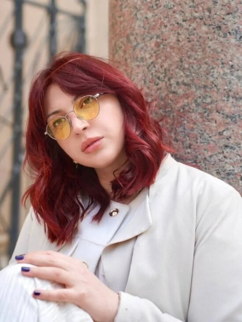Loewe LW40152U 32Y Square Sunglasses – Gold\ Purple